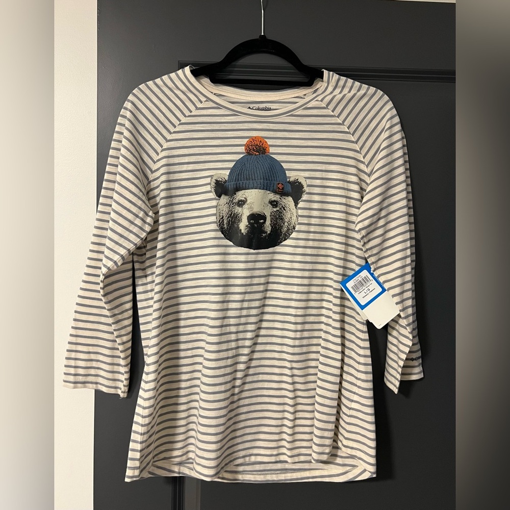 Columbia Women's Unbearable Stripe Long Sleeve T-Shirt Size L